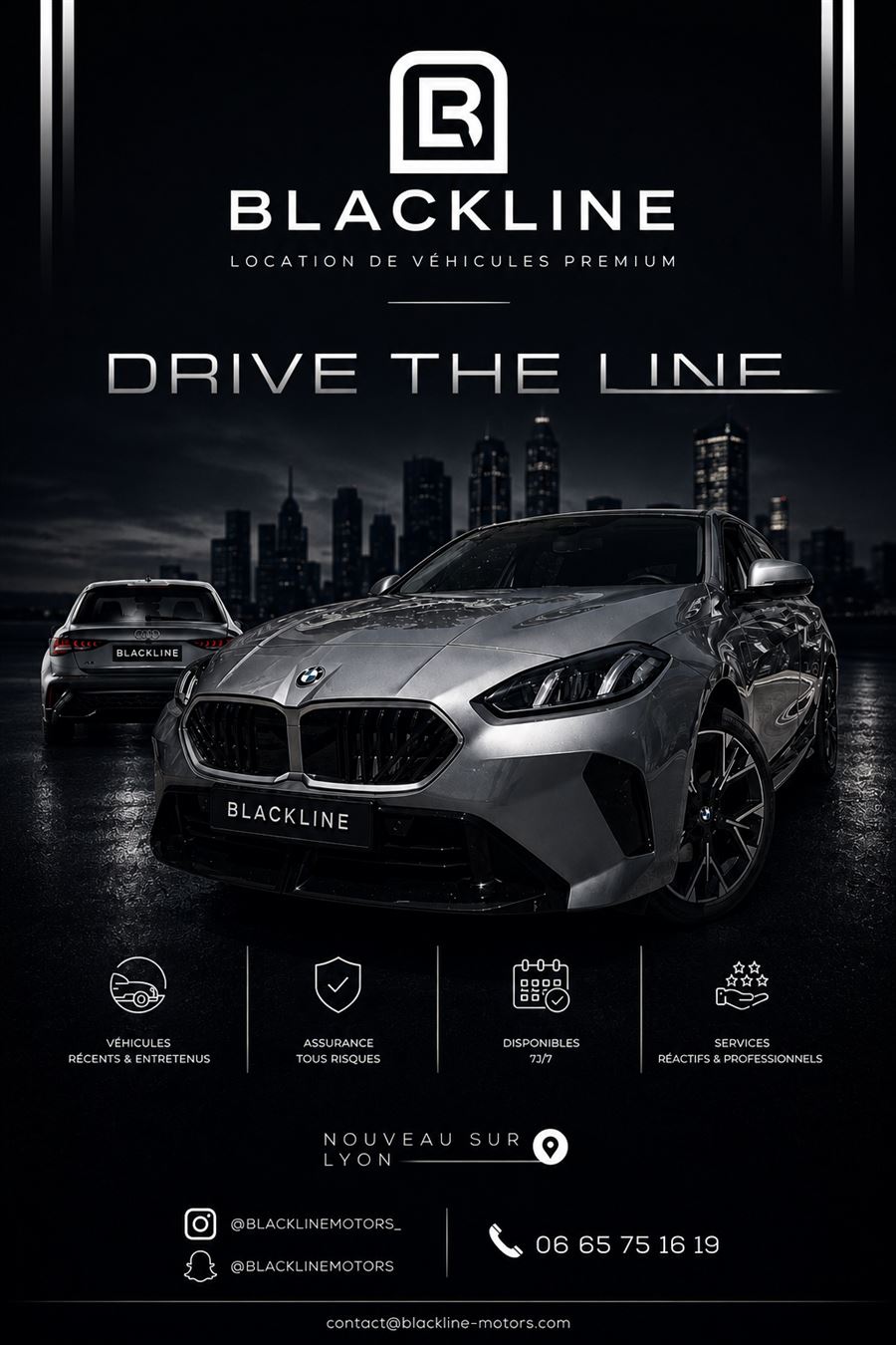 Affiche BLACKLINE — Drive the line